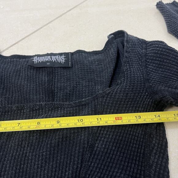 Y2K Style Darker Wavs Dolls Kill Fader Long Sleeve Dress Grundge Rock Small - Picture 6 of 8